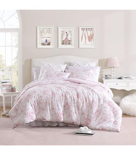 Amazon.com: Laura Ashley- Twin Comforter Set, Cotton Reversible